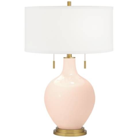 Linen Toby Brass Accents Table Lamp - #95R78 | Lamps Plus | Lamps Plus