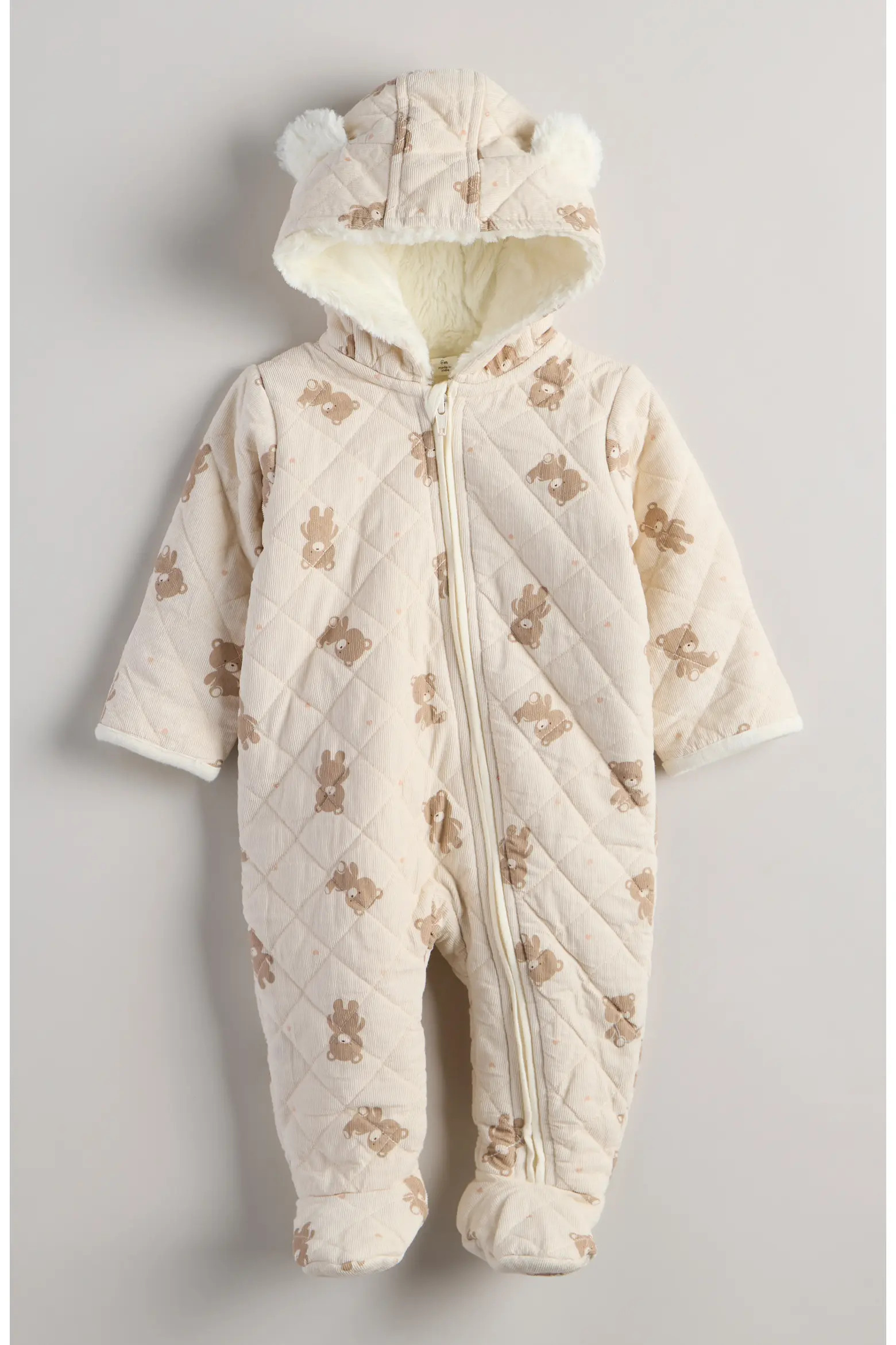Ear Appliqué Quilted Faux Fur Lined Hooded Bunting (Men) | Nordstrom | Nordstrom
