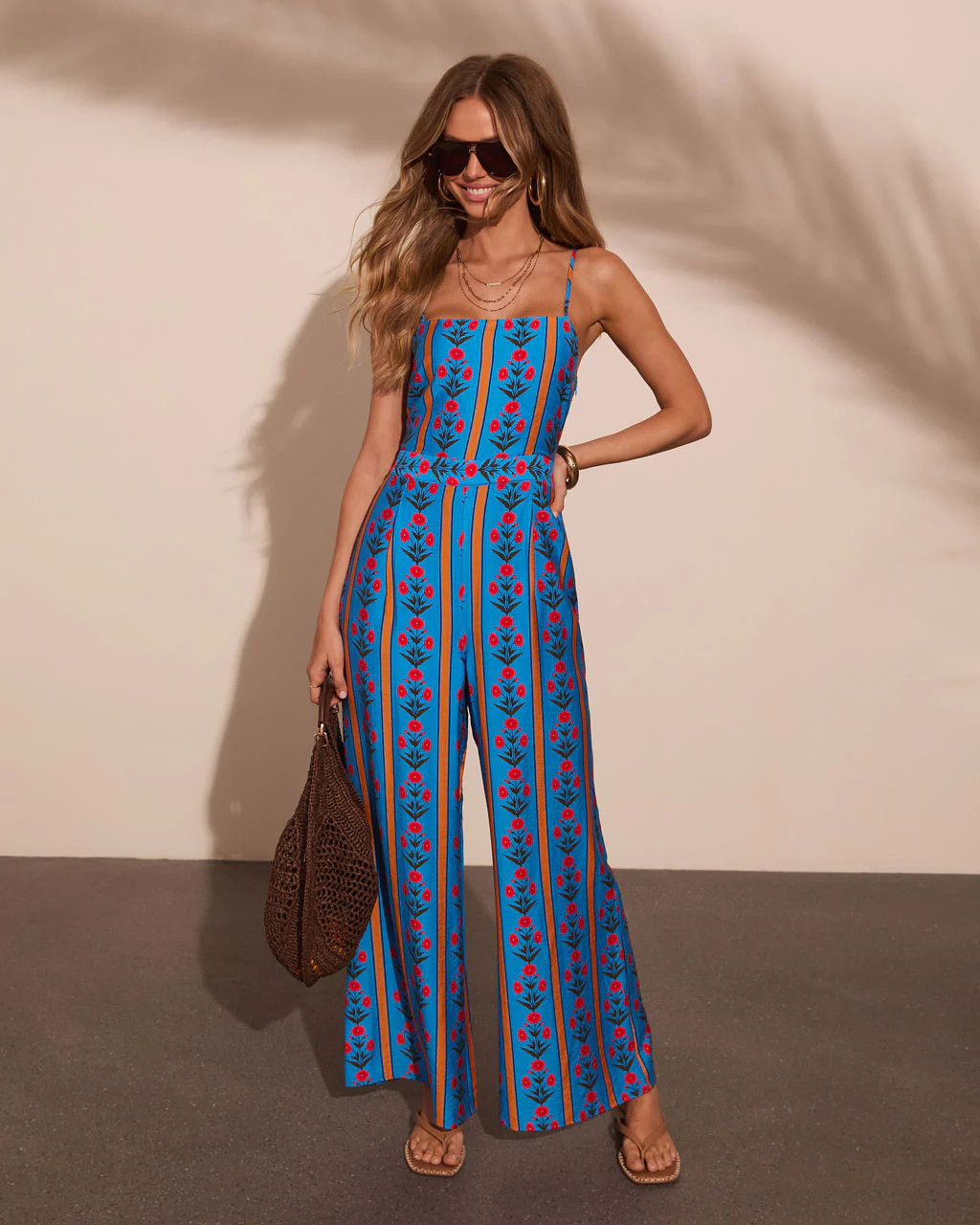 City Garden Striped Floral Jumpsuit | VICI