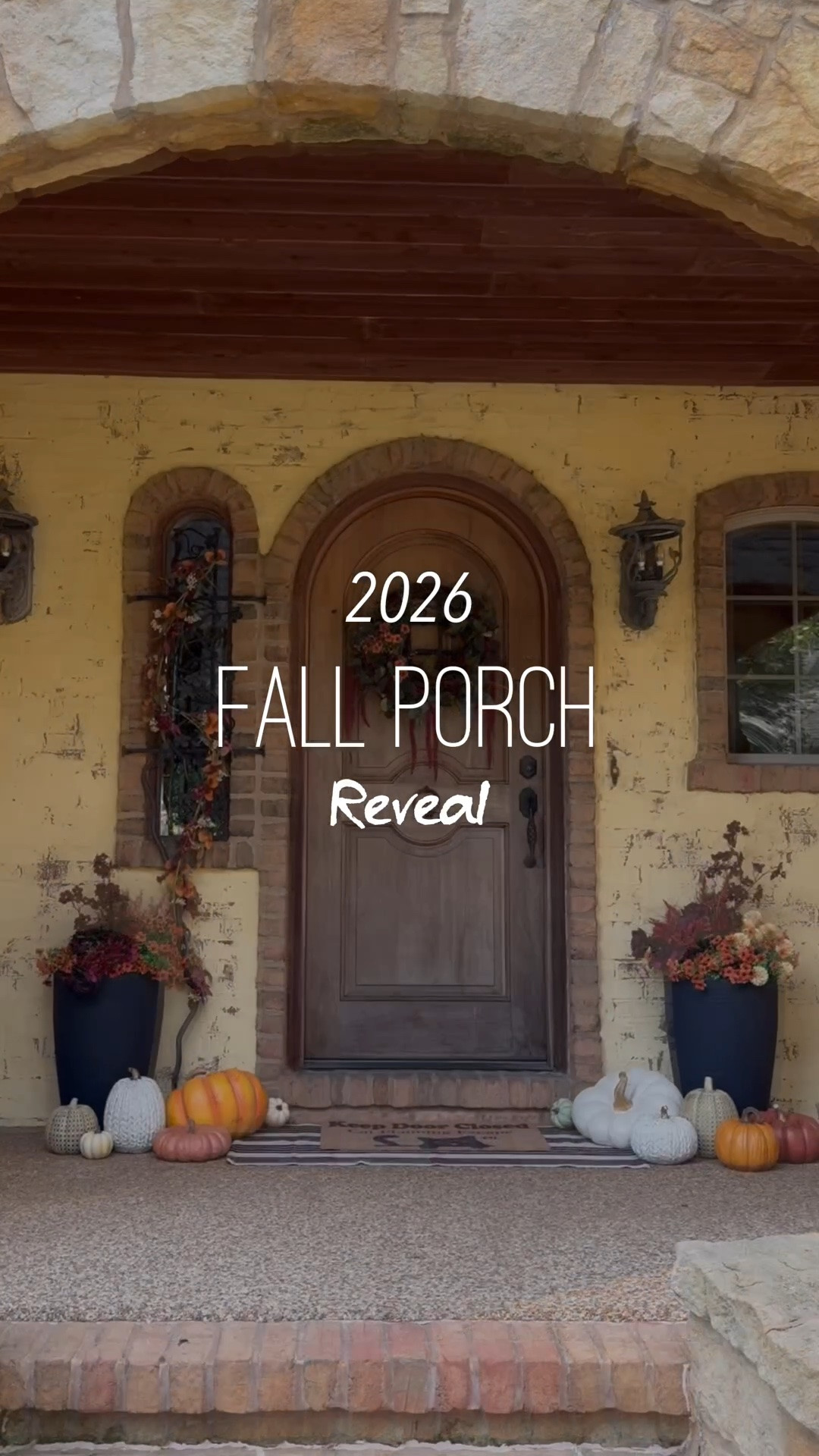 Our 2026 fall porch decor! Ready for all the fall things! 

Fall decor. Fall front porch. Fall decorations. Autumn decor. Faux mums. Front porch decor. Fall wreath. Faux pumpkins. Fall porch.

#LTKSeasonal