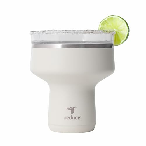 REDUCE Saltini 16 oz Cocktail Tumbler - Insulated Margarita Tumbler with Lid - Keeps Drinks Cold for 10 Hours - 360 Sippable Martini Glass Alternative - Shatterproof, Perfect for Parties - Unbleached | Amazon (US)
