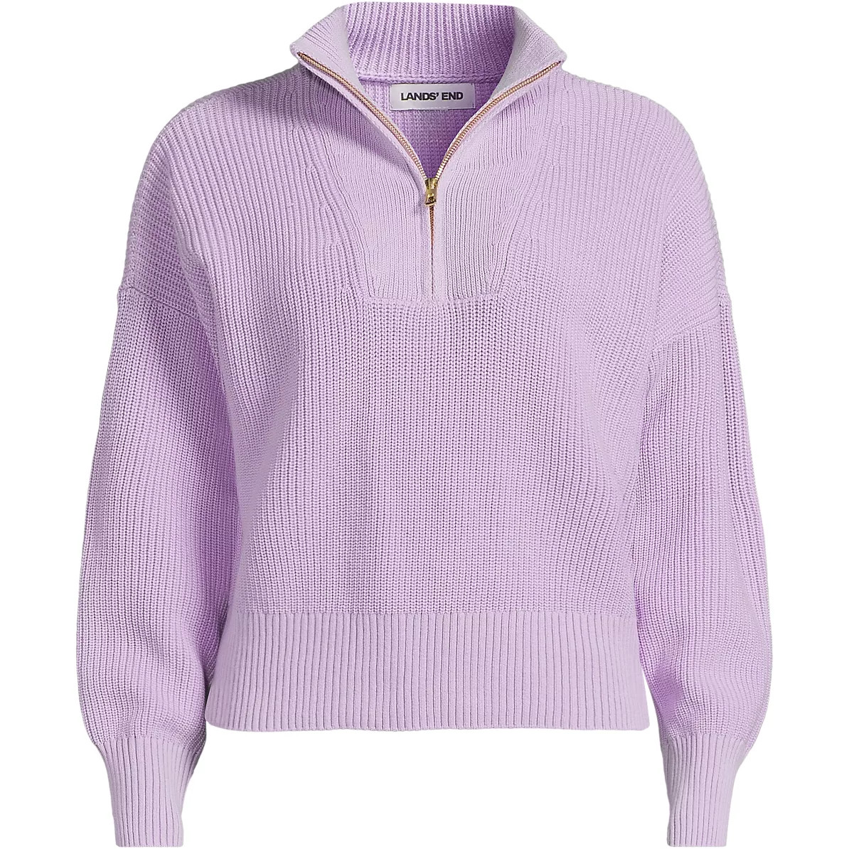 Women's Drifter Shaker Wedge Quarter Zip Sweater | Lands' End (US)