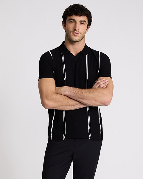 Striped Perfect Pima Cotton Pique Polo | Express