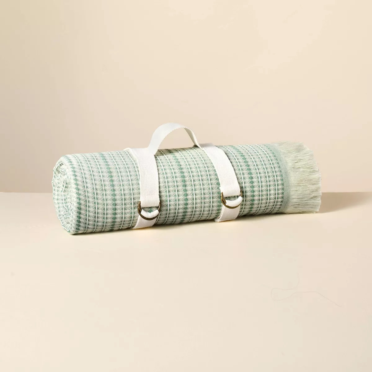 72"x92" Oversized Indoor/Outdoor Throw Blanket Green/White  - Hearth & Hand™ with Magnolia | Target