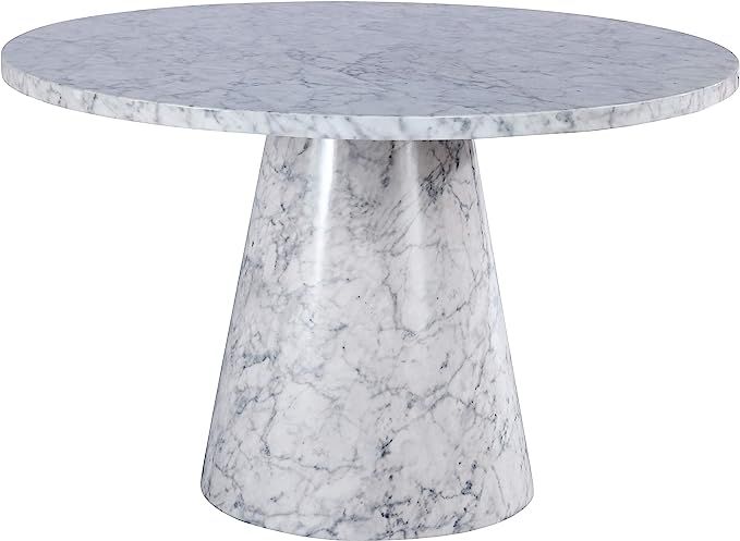 Meridian Furniture Omni Collection Modern | Contemporary Round Faux Marble Dining Table, 48" W x ... | Amazon (US)