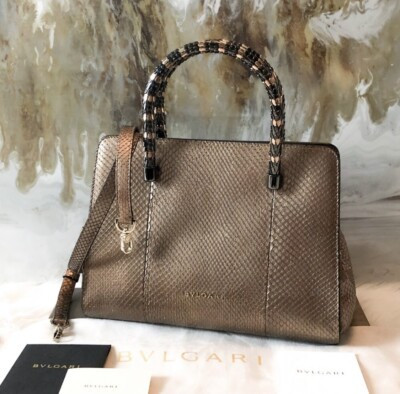 $5k Limited Bulgari Bvlgari Serpenti Scaglie Top Handle Bronze Tote Bag | eBay US