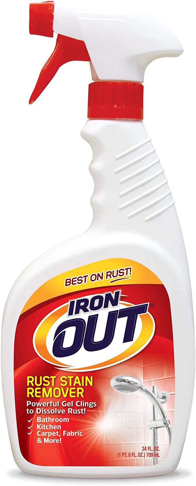 Iron OUT Spray Gel Rust Stain Remover, Remove and Prevent Rust Stains in Bathrooms, Kitchens, App... | Amazon (US)