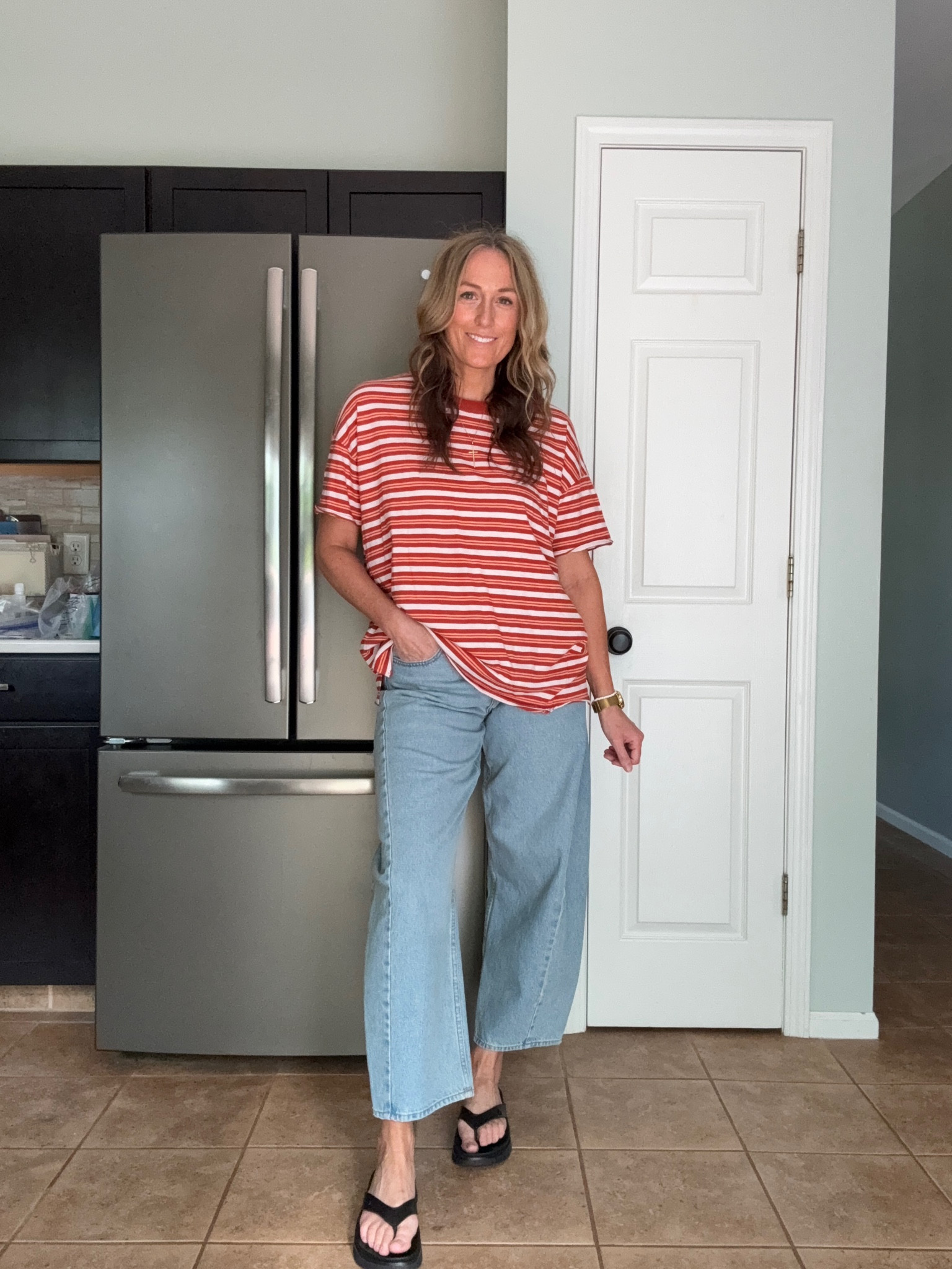 5/27/26 ✨ Tee is a small. Jeans are a 4 long.

Everyday outfits. Easy outfits. Easy outfit ideas. Neutral basics. Spring outfits. Spring outfit idea. Casual outfits. Basic mom outfit. Casual outfit idea. Casual outfit. Everyday outfit. Mom outfit. Street style. Casual mom outfit. Amazon fashion. Sports mom outfits. Sports mom outfit idea.

#LTKootd #LTKmomlife #LTKOver40