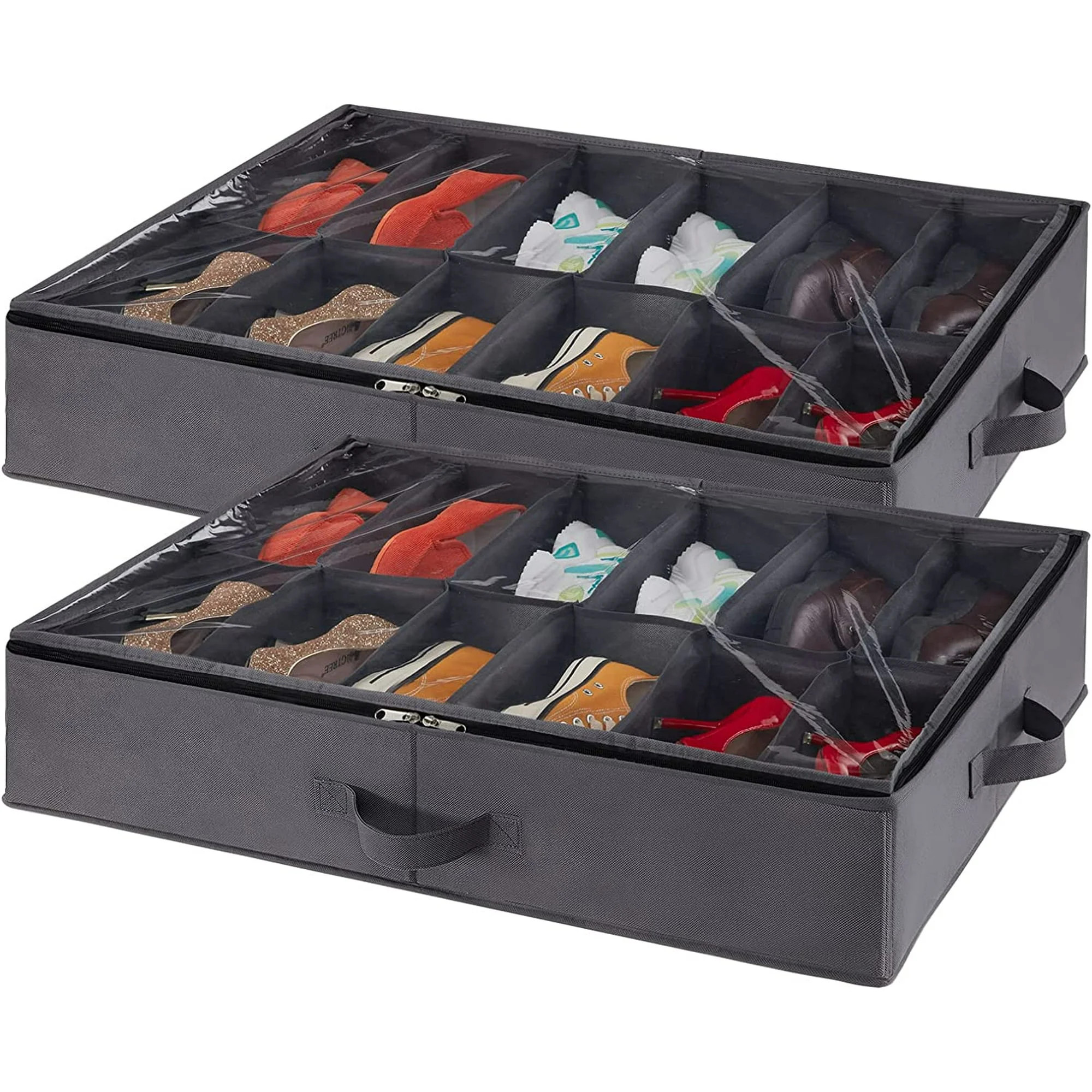 Lifewit Under Bed Shoe Storage Organizer, Set of 2, Fits 24 Pairs, Closet Organizers and Storage,... | Walmart (US)