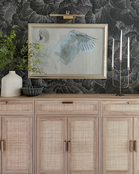 Hallway decor including these Amazon cabinets, moody floral wallpaper, and printable swan art in a vintage frame!

#LTKSaleAlert #LTKStyleTip #LTKHome
