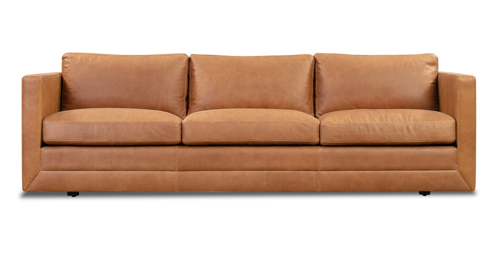 Manhattan 85" Leather Sofa, Milano Russet | Kardiel