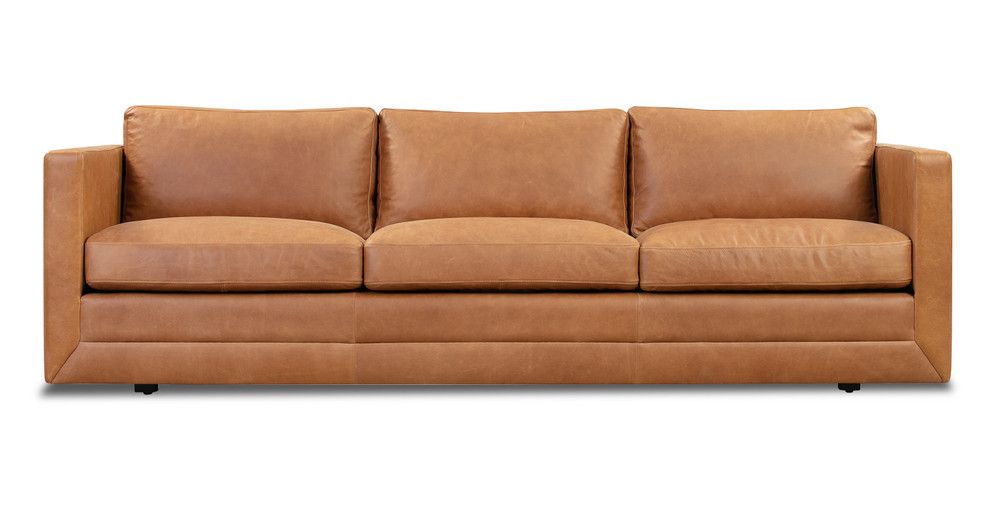Manhattan 85" Leather Sofa, Milano Russet | Kardiel