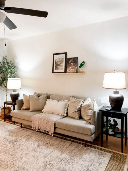 Lamps , sofa price drop. Neutral living room decor. Lg Olive tree under $100

#LTKfindsunder100 #LTKSpringSale #LTKhome