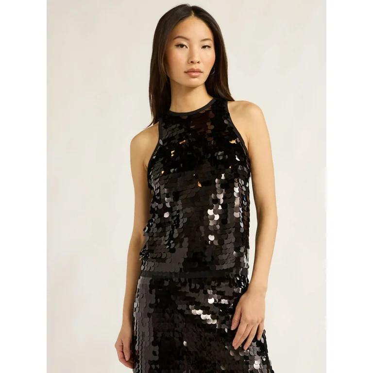 Scoop Women’s & Women's Plus Paillette Sequin Tank Top, Sizes XS-4X | Walmart (US)