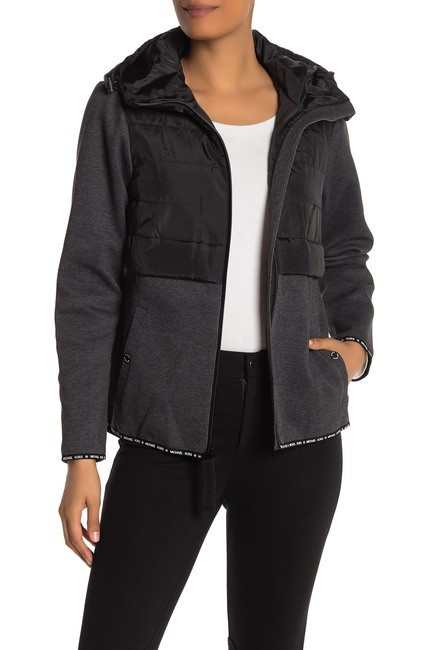 MICHAEL Michael Kors | Hooded Quilted Knit Zip Front Jacket | Nordstrom Rack | Nordstrom Rack