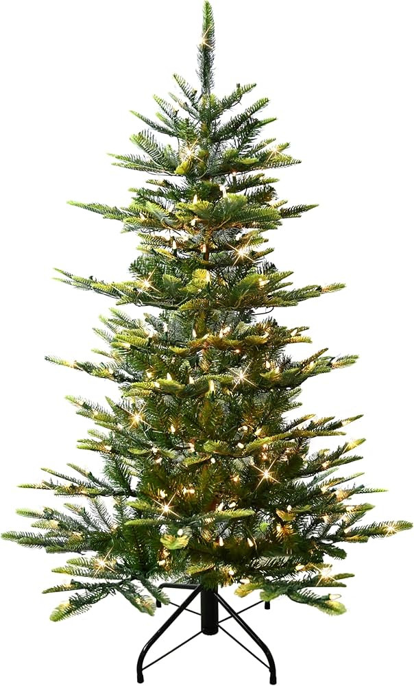 Puleo International 4.5ft Pre-Lit Aspen Fir Artificial Christmas Tree with 250 Clear Lights, 411 ... | Amazon (US)