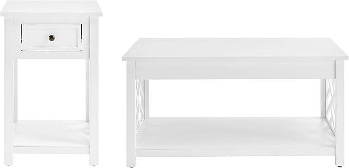 Alaterre Furniture Coventry 36" End, Set of 2, 2 Pc Set - Coffee Table (Without Drawer), White | Amazon (US)