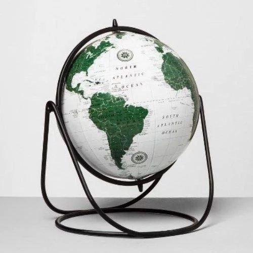 Hearth & Hand Magnolia 10"' Pivot World Globe Green Joanna Gaines New World Geography | Walmart (US)