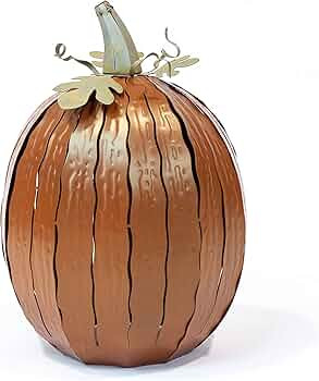 Desert Steel Tall Great Pumpkin Luminary - (Large, Orange) - Indoor/Outdoor Fall Holiday Metal Ca... | Amazon (US)