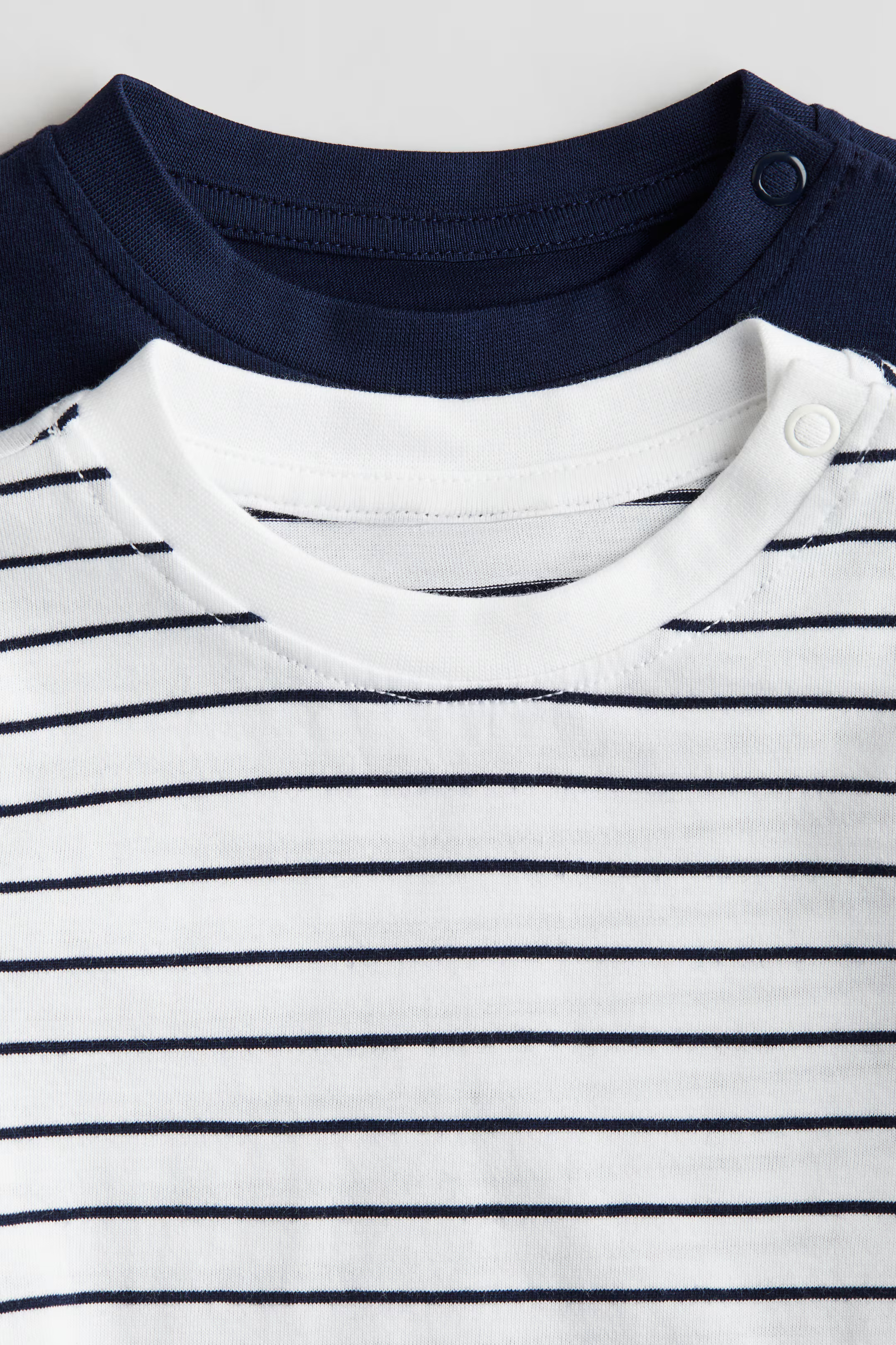 2-pack Long-sleeved Jersey Shirts - Navy blue/striped - Kids | H&M US | H&M (US + CA)