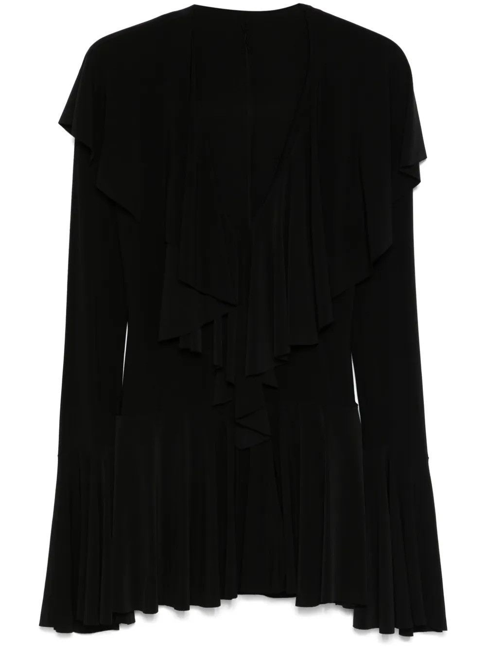 Norma Kamali Ruffled Mini Dress | Black | FARFETCH UK | Farfetch Global