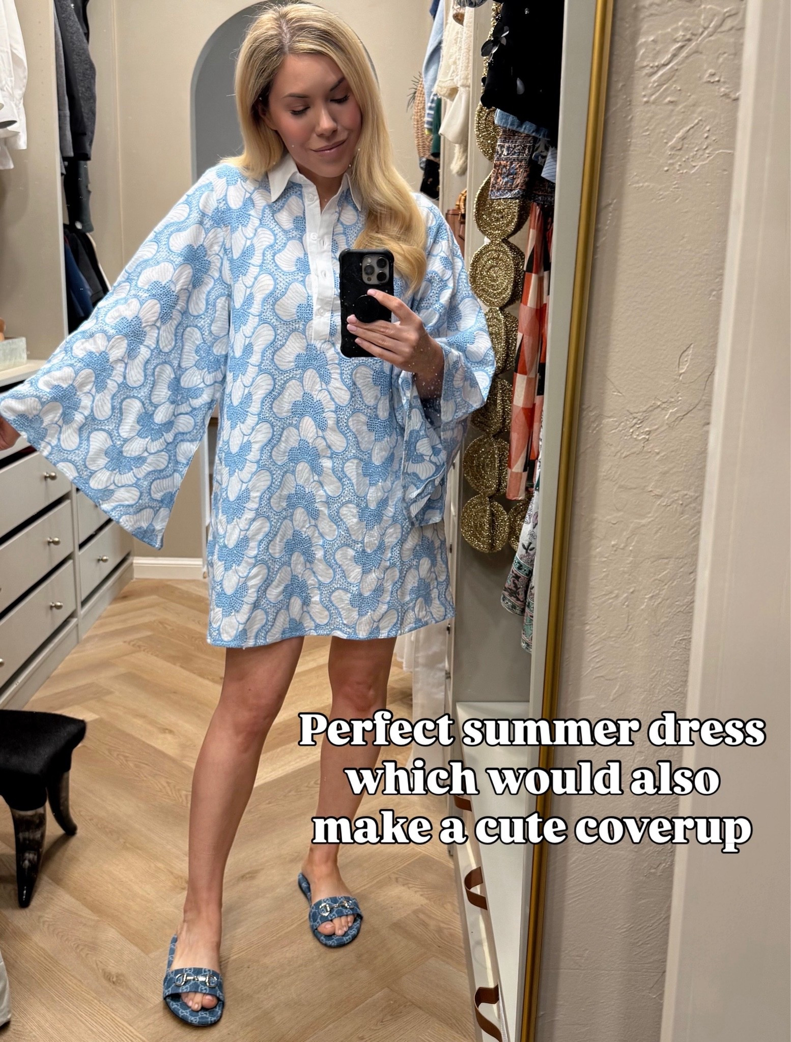 Perfect summer dress!! Wear it with or without a belt!

Also linked to here I bought these Gucci slides for less.

#LTKootd #LTKdayinmylife #LTKmorningroutine