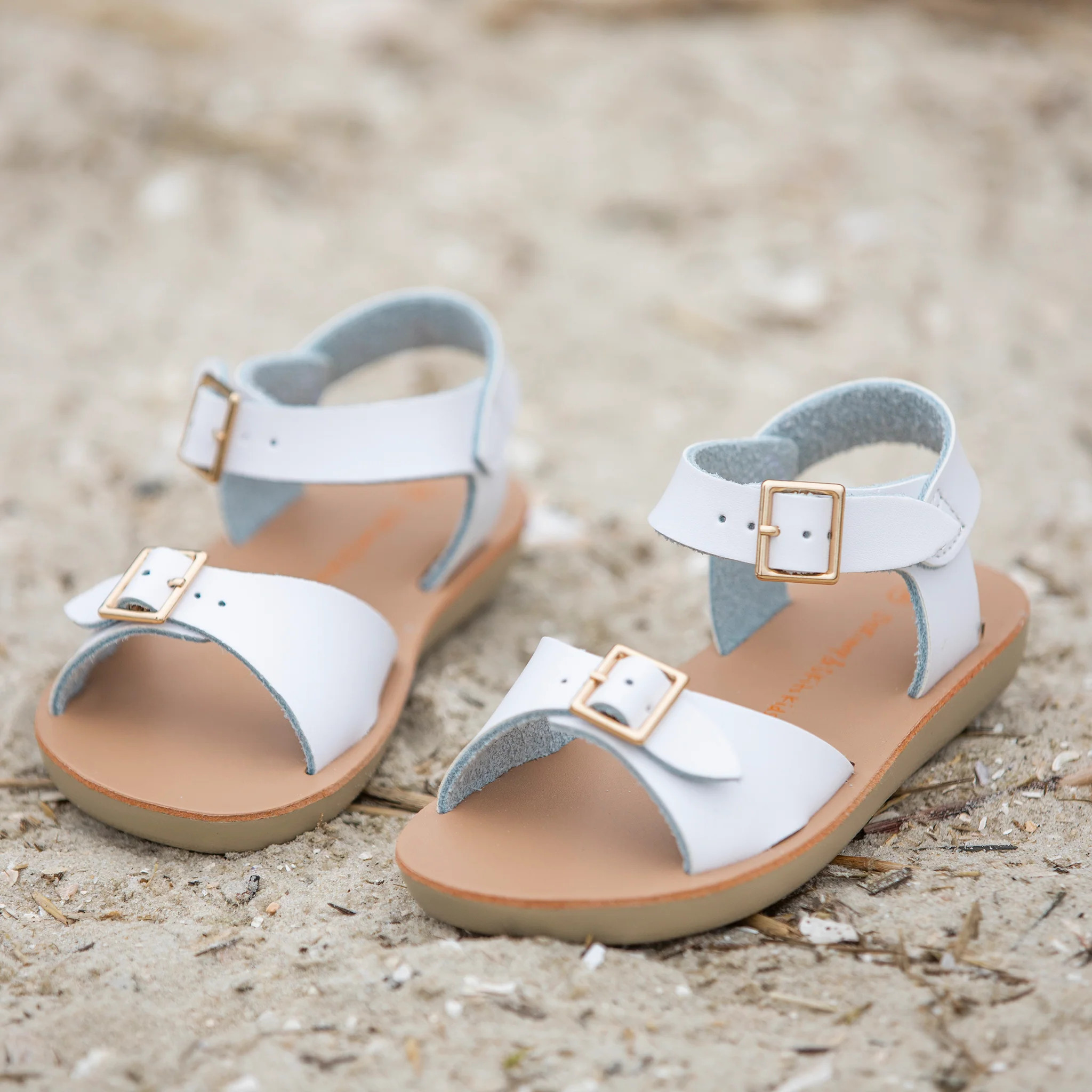 White 2 Strap Children's Sandies - Shrimp and Grits Kids | Shrimp and Grits Kids