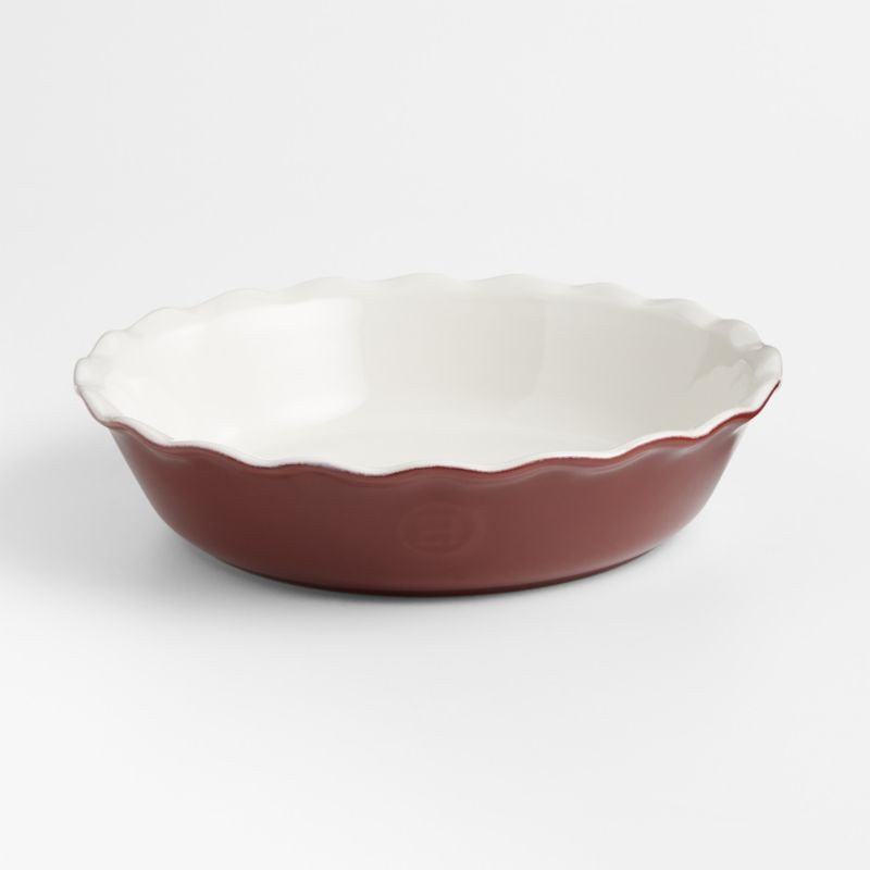 Emile Henry Fired Brick Ceramic Pie Dish | Crate & Barrel | Crate & Barrel