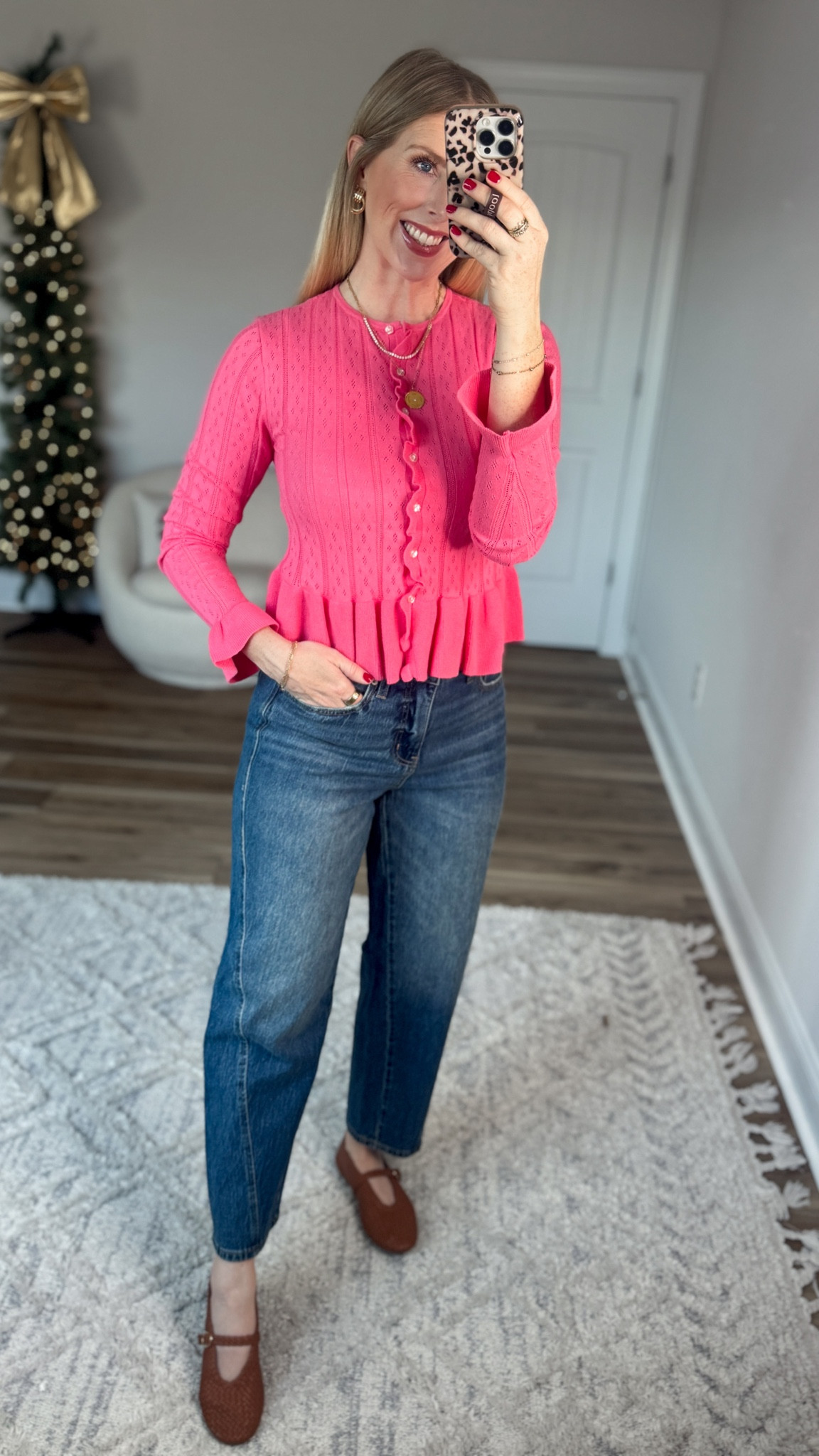 Weekend Walmart Wins try-on
Ruffle peplum cardigan- small
Barrel jeans- size up 

#LTKootd #LTKFindsUnder50