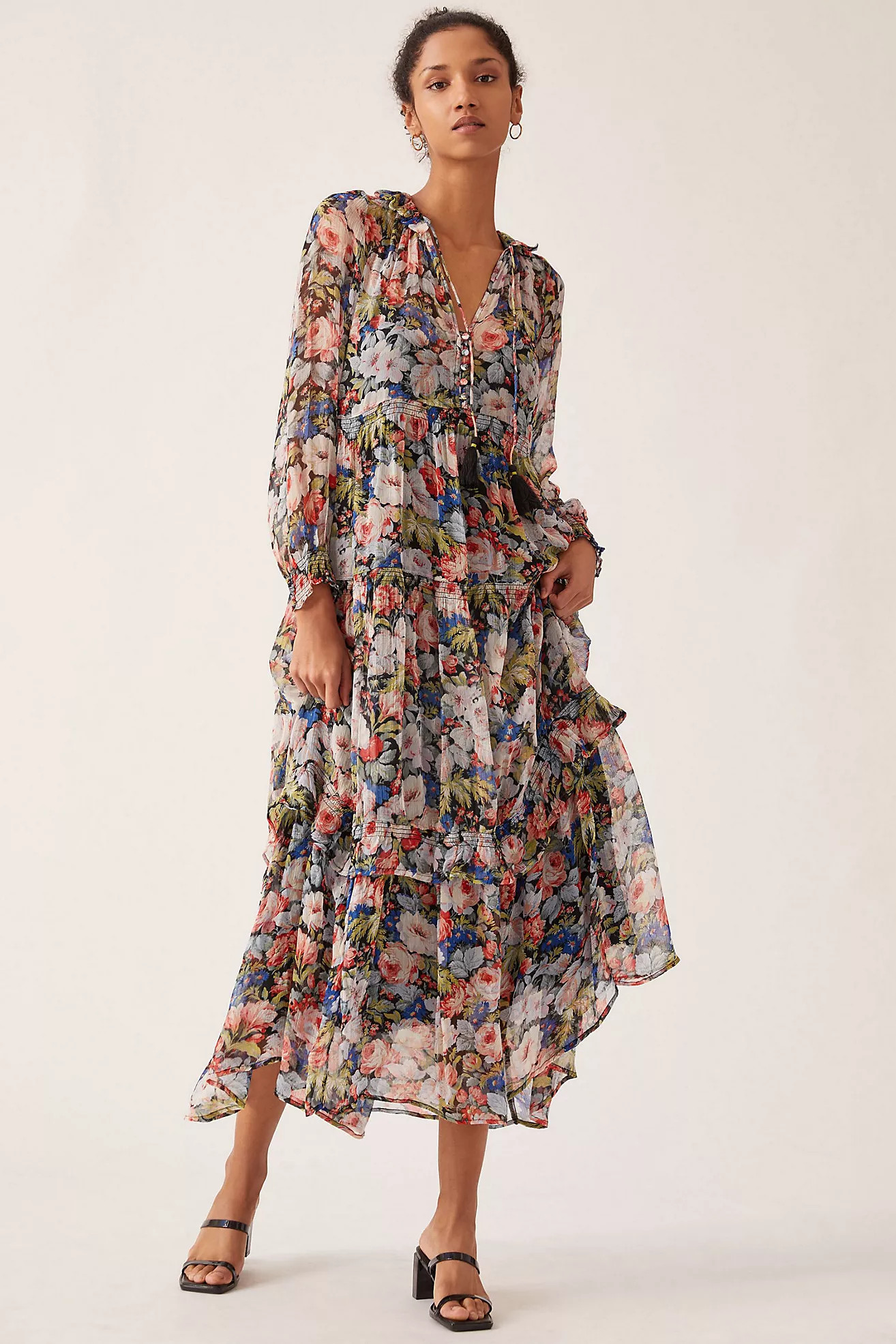 The Marais Printed Chiffon Maxi Dress | Anthropologie (US)