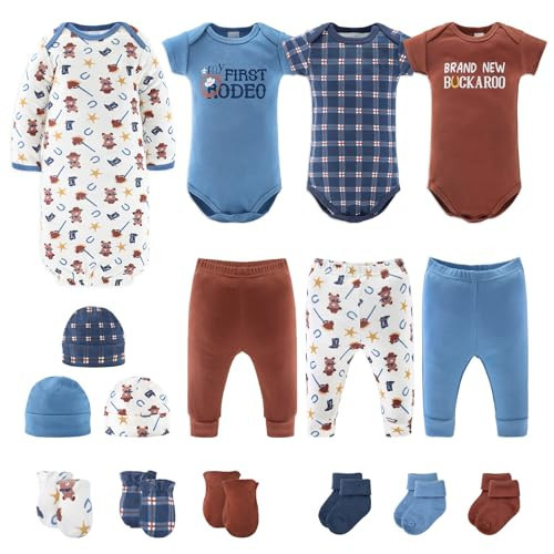 The Peanutshell Newborn Clothes & Accessories Gift Set for Baby Boys, 16 Piece Layette Set, Fits Newborn to 3 Months | Amazon (US)