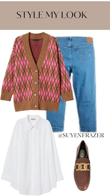 Plus size Colorful casual look 
Levi’s 501 jeans, knitted pink vest, white classic blouse, brown loafers 

#LTKeurope #LTKSeasonal #LTKstyletip