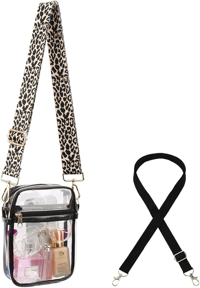 WEDDINGHELPER Clear Crossbody Purse Bag, Clear Bag Stadium Approved Inner Pocket for Concerts, Festi | Amazon (US)