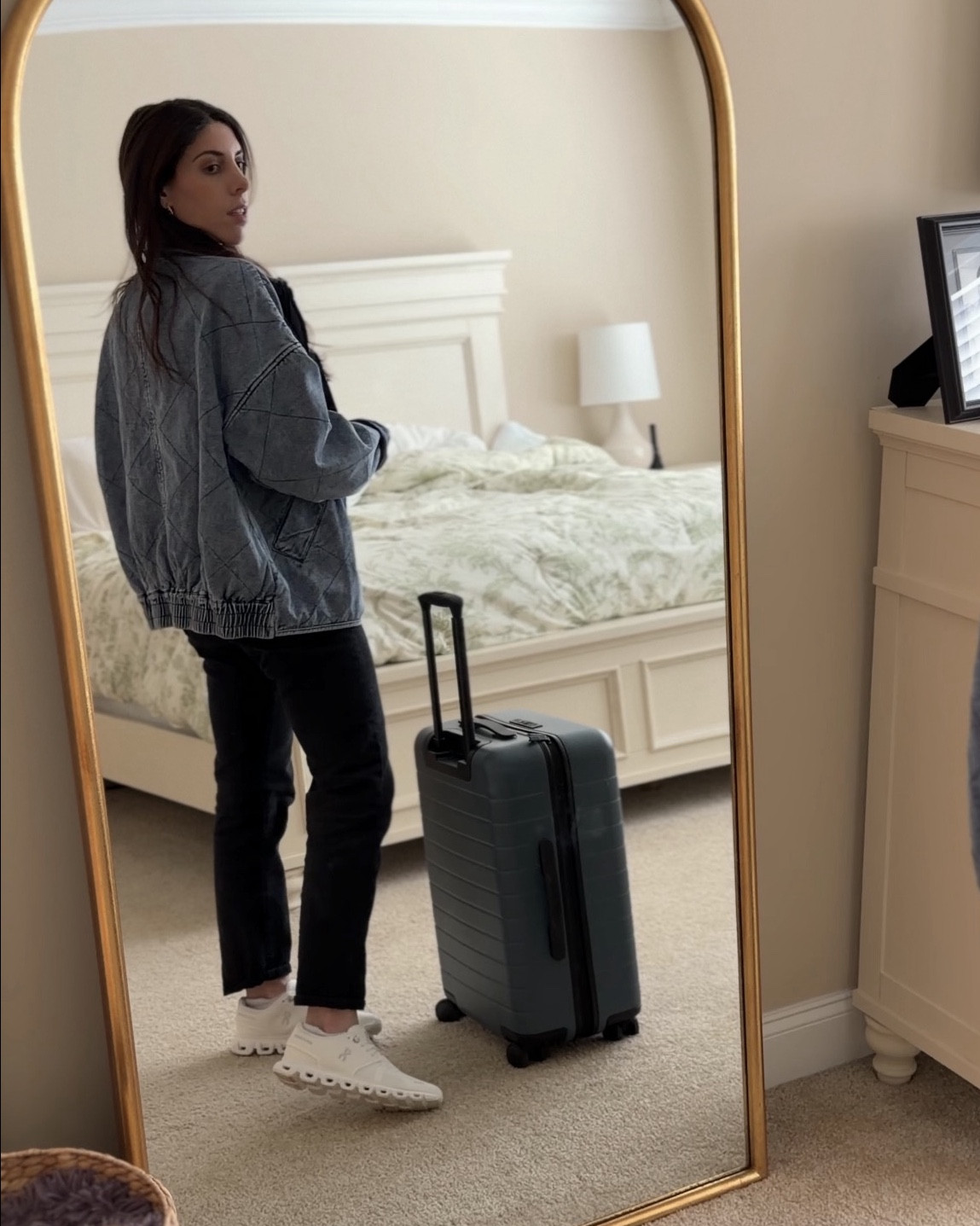 Screenshots of my jacket from video but every time I wear this jacket I get so many compliments and it’s way comfier than a reg denim jacket! Go-to now for travel days  

#LTKTravel #LTKmomlife #LTKootd