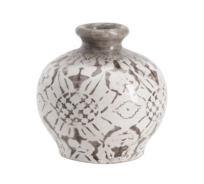Collette Handcrafted Floral Terra Cotta Vases | Pottery Barn (US)