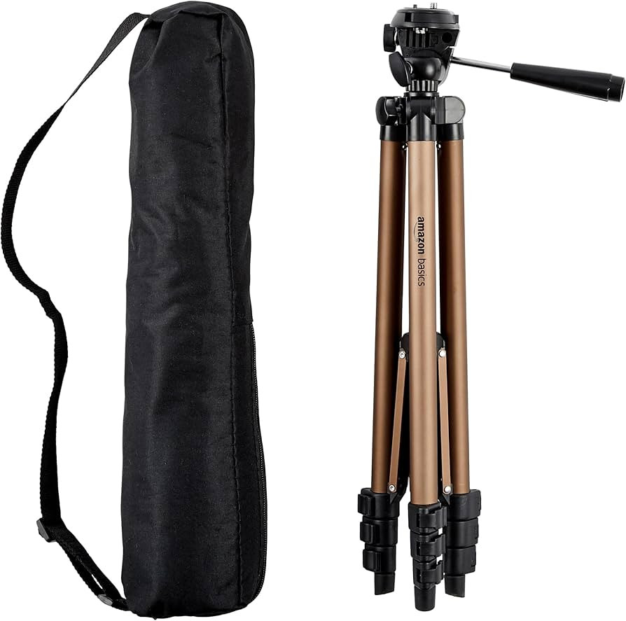 Amazon Basics 50-inch Lightweight Camera Mount Tripod Stand With Bag, Black/Brown | Amazon (US)
