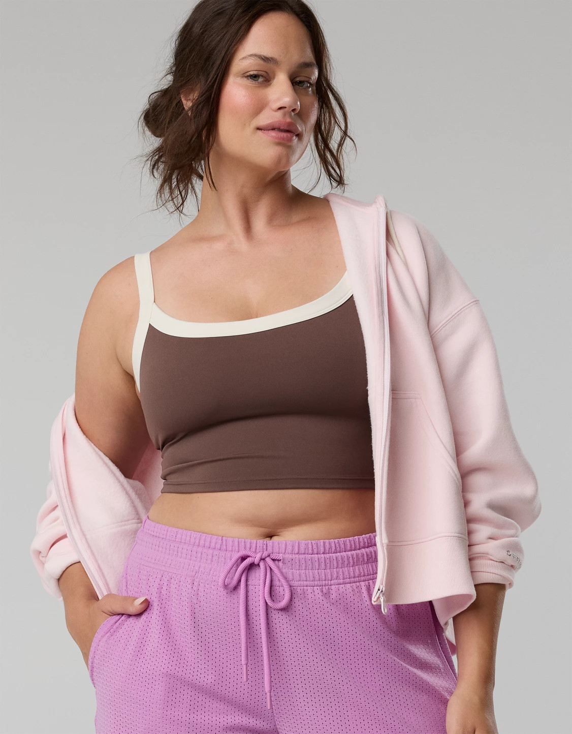 OFFLINE By Aerie Real Me Low Key Ringer Longline Sports Bra | American Eagle Outfitters (US & CA)