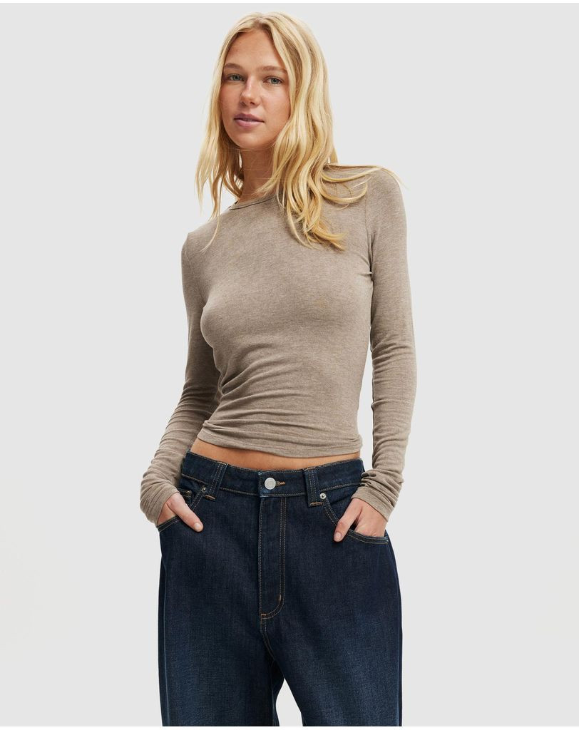 Sheer Layer Crew Long Sleeve Top | THE ICONIC (AU & NZ)
