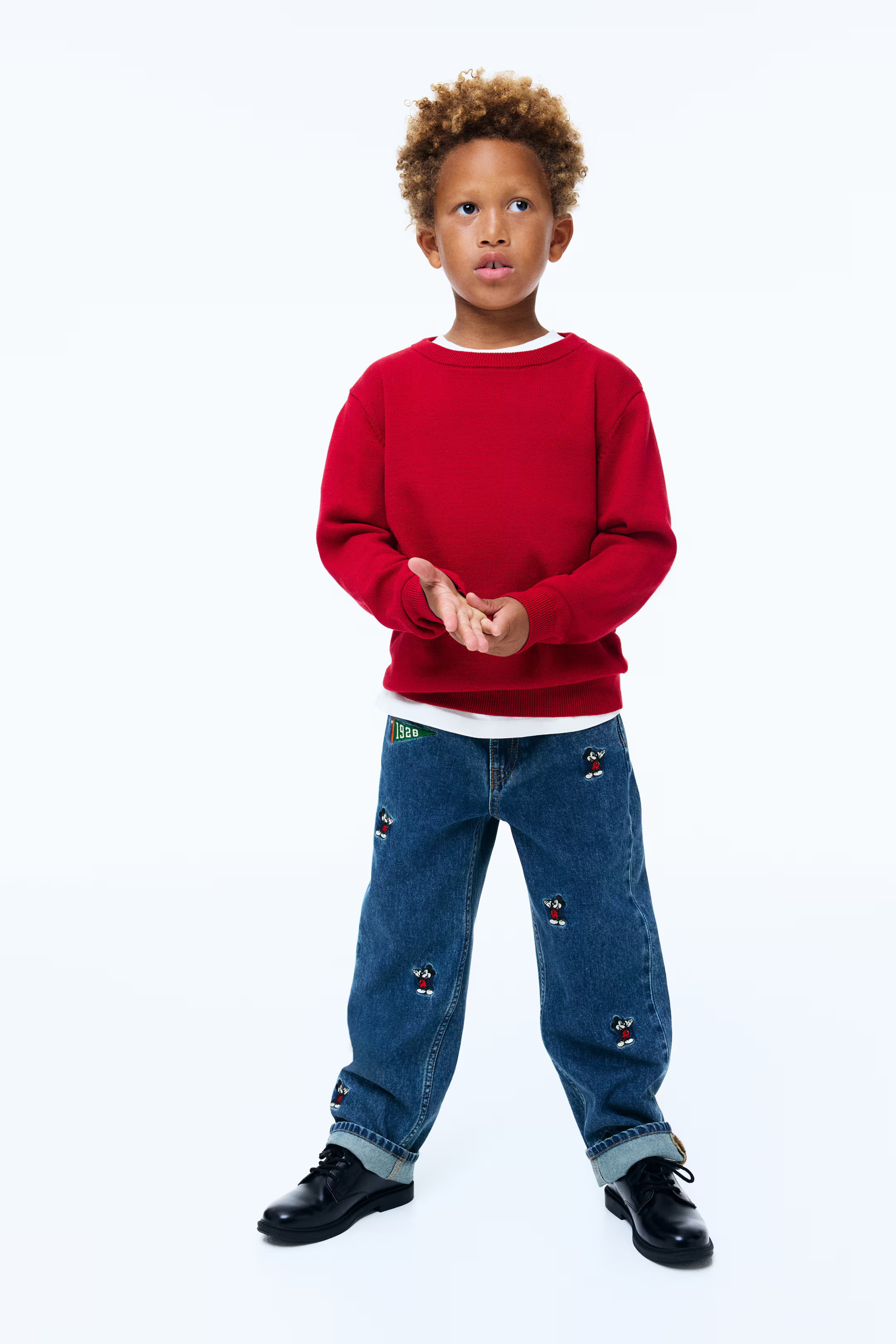 Embroidered-Detail Loose-Fit Jeans | H&M (US + CA)