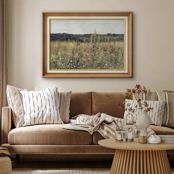 " IDEA4WALL Premium Framed Wall Art Rustic Wildflower Country Landscape Nature Wilderness Illustr... | Wayfair North America