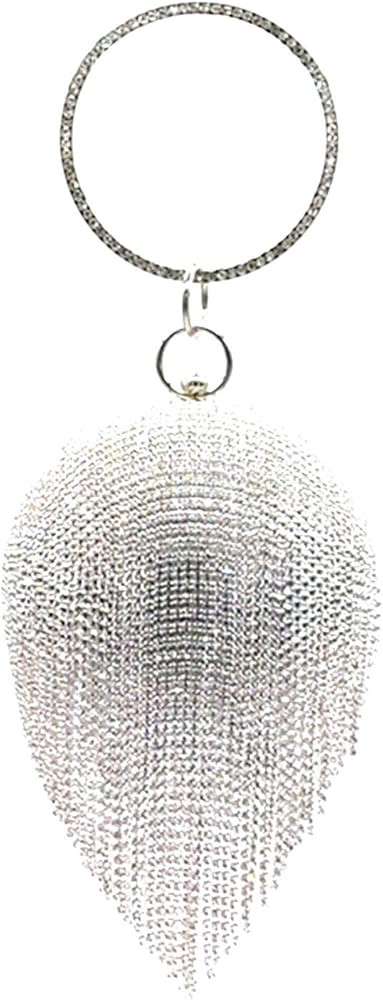 Lanpet Women Round Ball Crystal Evening Clutch Purse Tassel Wedding Party Handbags | Amazon (US)
