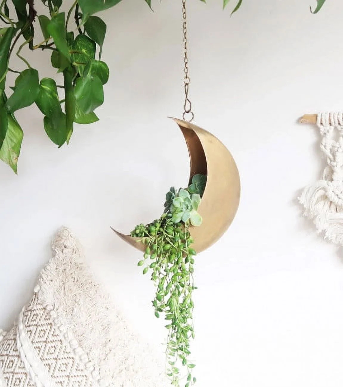 Hanging Metal Moon Planter | Metal Moon Hanging Planter | Moon Pot | Gold Stars Planter | Indoor ... | Walmart (US)
