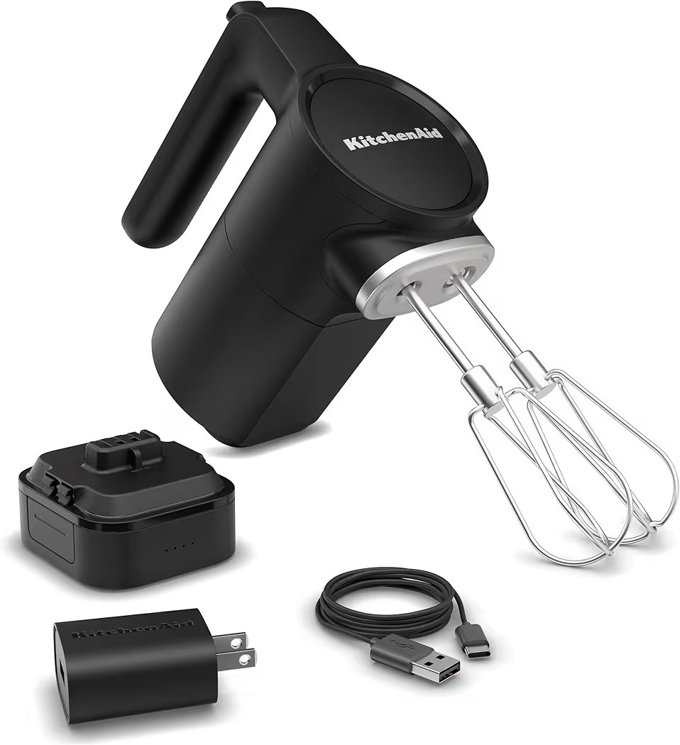 KitchenAid Go Cordless Hand Mixer - battery included, KHMR762, Black Matte | Amazon (US)
