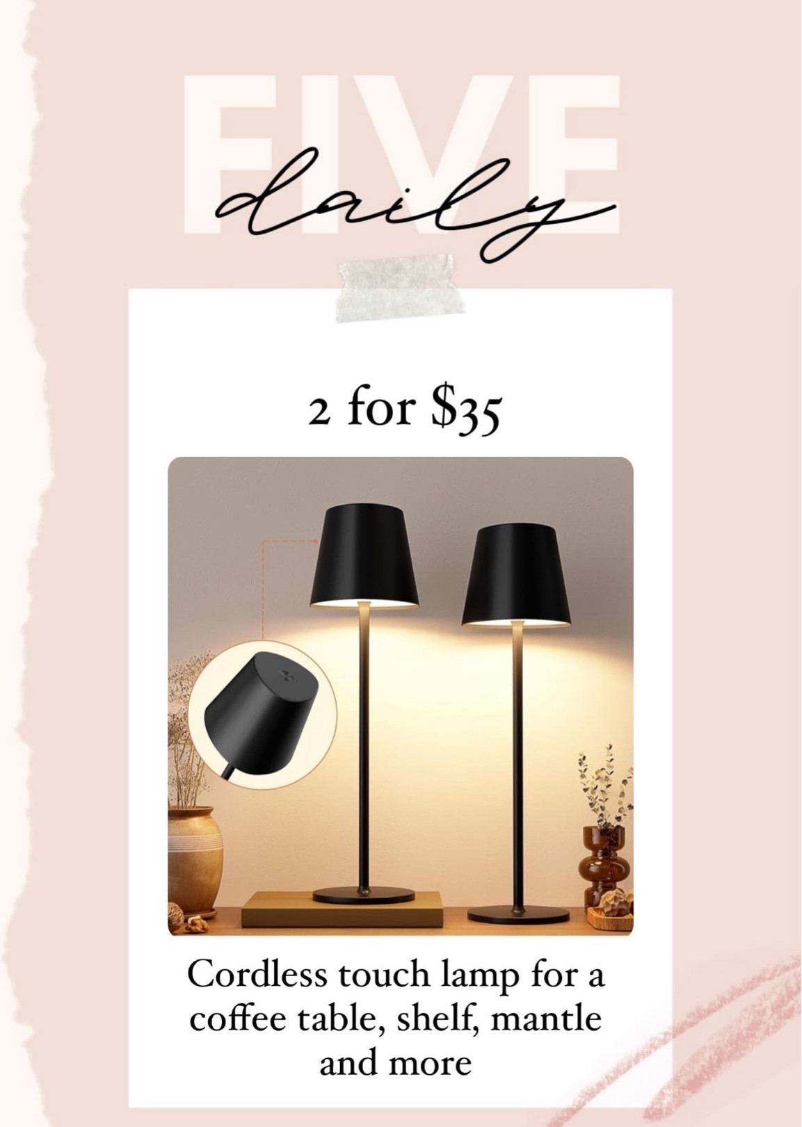 Cordless lamp 
Touch light 
Home decor 

#LTKHome #LTKFindsUnder50 #LTKSeasonal