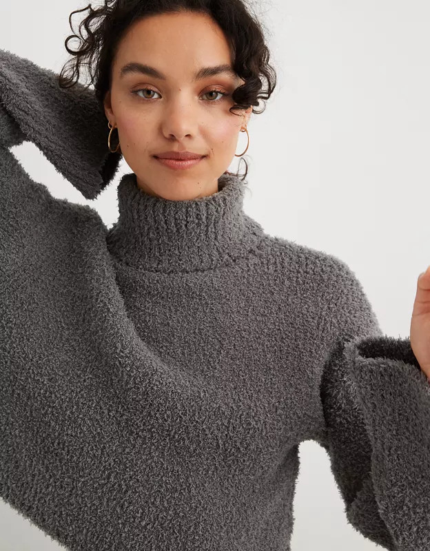 Aerie Marshmallow Turtleneck Sweater | Aerie