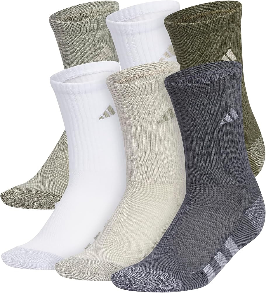 adidas Unisex Youth Athletic Cushioned 6-Pack, Crew Socks Kids for Sports, Durable & Breathable | Amazon (US)