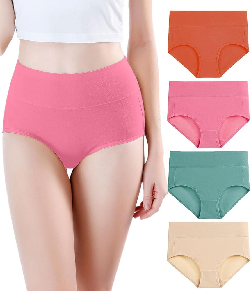 wirarpa Women's Modal Underwear Soft High Waist Briefs Ladies Panties 4 Pack (Regular & Plus Size... | Amazon (US)