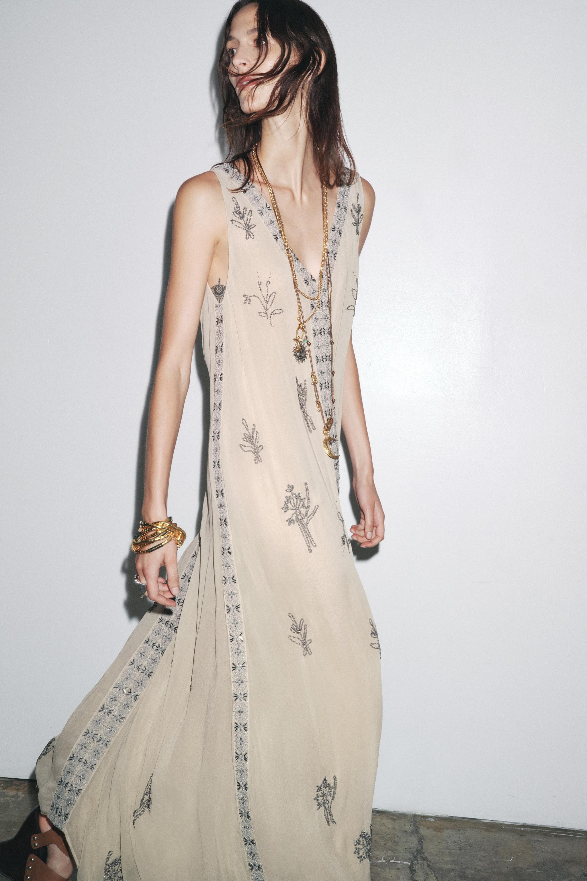 ZW COLLECTION BEADED EMBROIDERED DRESS | Zara AU