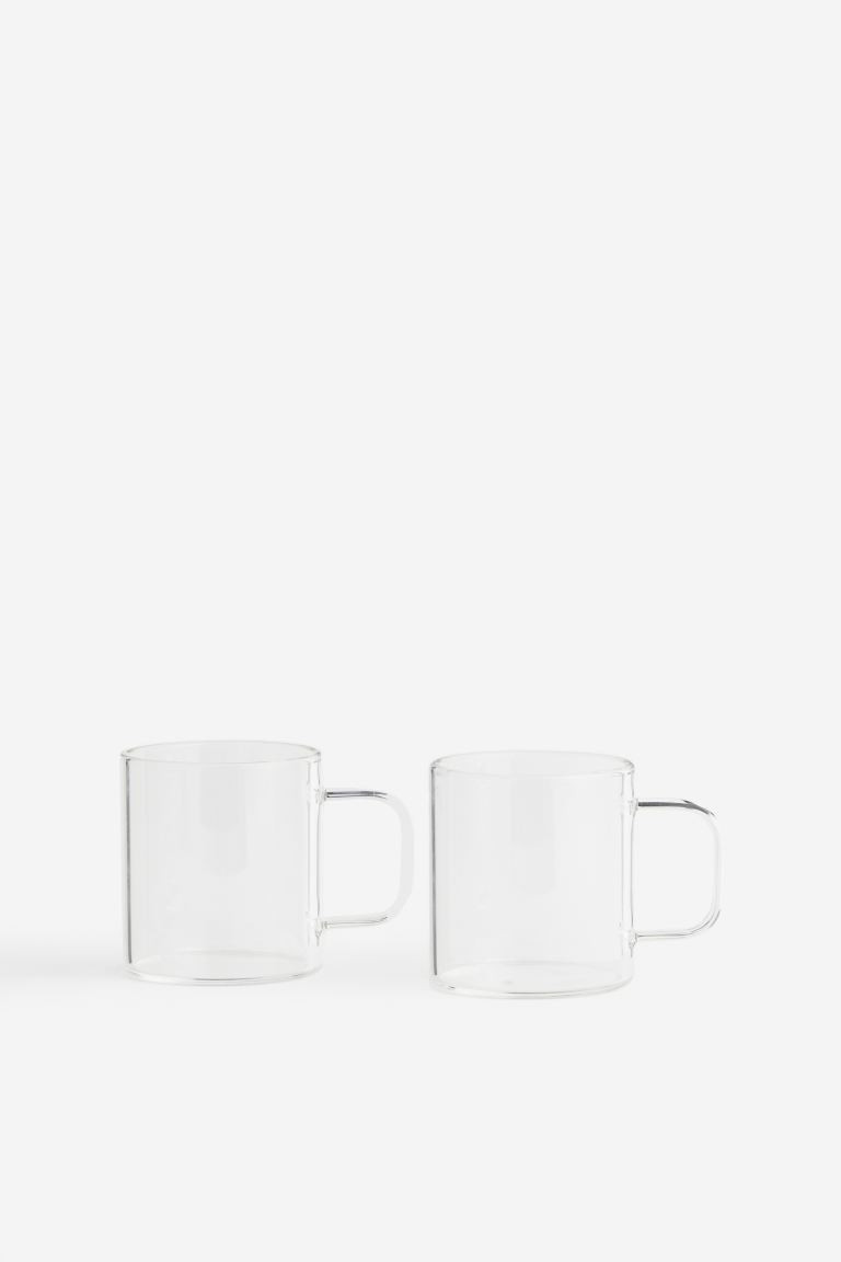 2-pack small glass mugs | H&M (UK, MY, IN, SG, PH, TW, HK)