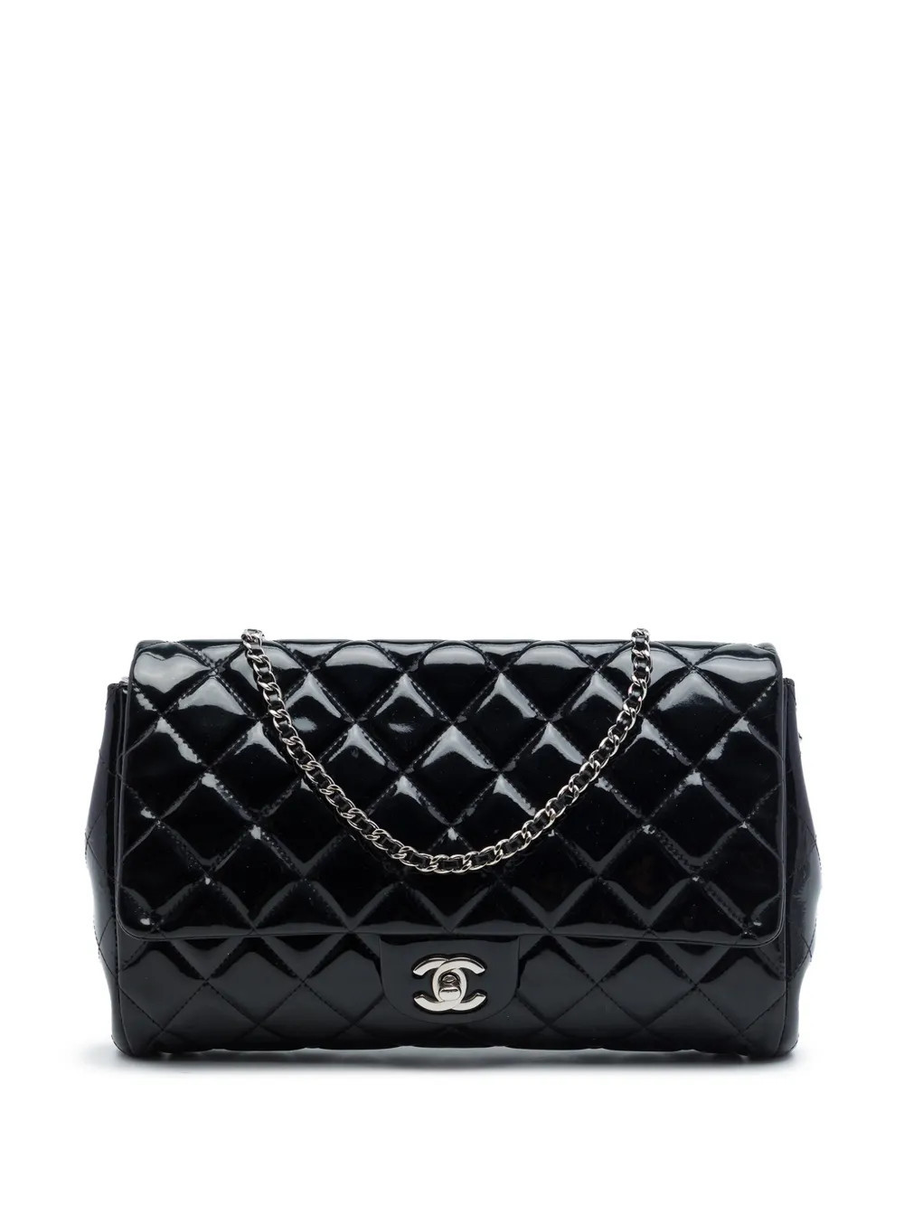 CHANEL Pre-Owned 2011 CC Quilted Patent Flap Clutch with Chain shoulder bag - Black | Farfetch Global
